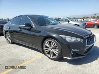 2021 Infiniti Q50 Signature Edition with VIN JN1EV7CP7MM700303, listed as a Copart auction lot 58534285 with 44,081 mi miles and Salvage title. Bid and sale history available at DreamBid. Image 4.
