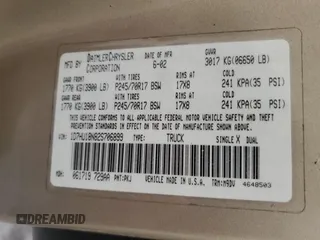 2002 Dodge 1500 with VIN 1D7HU18N82S706899, listed as a Copart auction lot 57672685 with 148,657 mi miles and Salvage title. Bid and sale history available at DreamBid. Image 13.