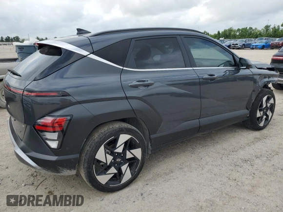 2024 Hyundai Kona Limited with VIN KM8HE3A34RU027329, listed as a Copart auction lot 54631665 with 23,632 mi miles and Salvage Title. Bid and sale history available at carsss.com. Image 3.