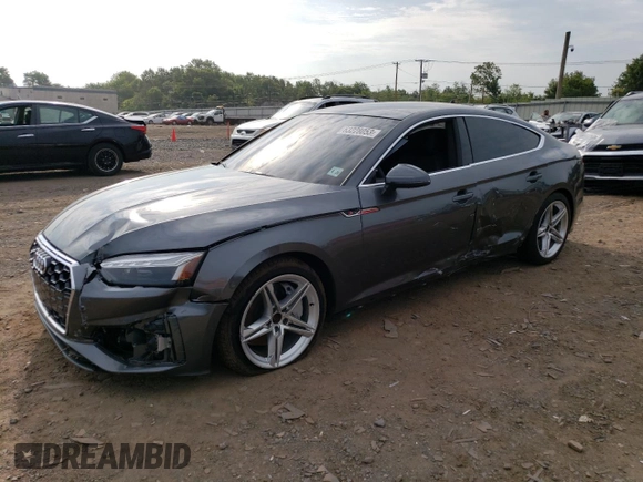 2021 Audi A5 Sportback S line Premium Plus with VIN WAUFACF51MA033419, listed as a Copart auction lot 63228053 with 37,590 mi miles. Bid and sale history available at carsss.com. Image 1.