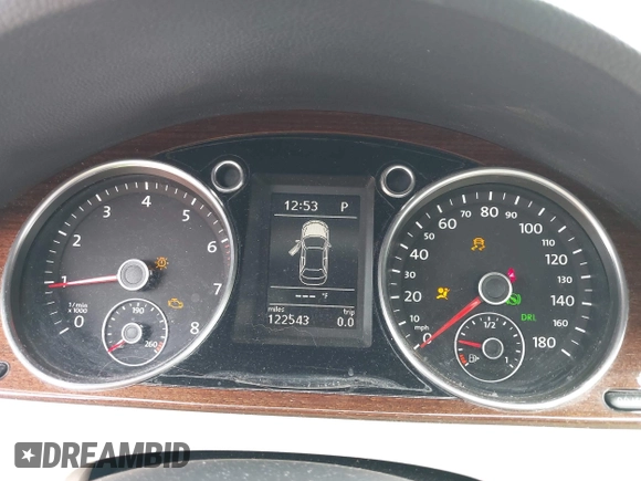 2012 Volkswagen CC Lux PZEV with VIN WVWHP7AN0CE552624, listed as a IAAI auction lot 42134600 with 122,543 mi miles. Bid and sale history available at carsss.com. Image 7.