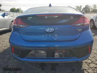 2018 Hyundai Ioniq Hybrid Blue with VIN KMHC65LCXJU090035, listed as a Copart auction lot 52071845 with 92,631 mi miles and Salvage Title. Bid and sale history available at carsss.com. Image 6.