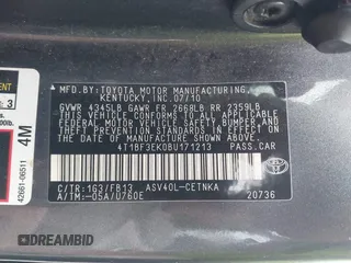 2011 Toyota Camry LE with VIN 4T1BF3EK0BU171213, listed as a IAAI auction lot 42218721 with 188,217 mi miles and . Bid and sale history available at carsss.com. Image 9.
