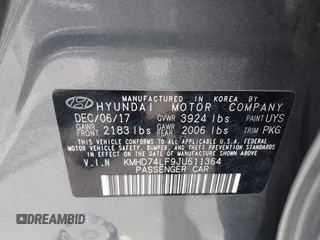 2018 Hyundai Elantra SE z VIN KMHD74LF9JU611364, wystawiony jako IAAI lot #42034415 z przebiegiem 81 450 mil mil oraz . Historia ofert i sprzedaży dostępna na DreamBid. Obrazek 9.