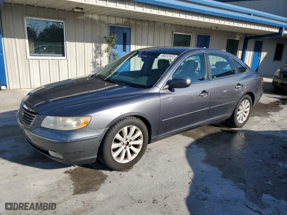 2010 Hyundai Azera GLS with VIN KMHFC4DD5AA484650, listed as a Copart auction lot 46832605 with 206,784 mi miles and Salvage Title. Bid and sale history available at carsss.com. Image 1.