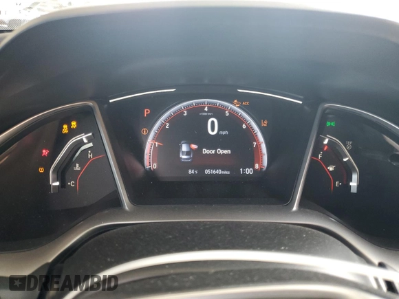 2020 Honda Civic Sedan Sport with VIN 2HGFC2F86LH533840, listed as a Copart auction lot 51040895 with 51,640 mi miles and Salvage Title. Bid and sale history available at carsss.com. Image 9.