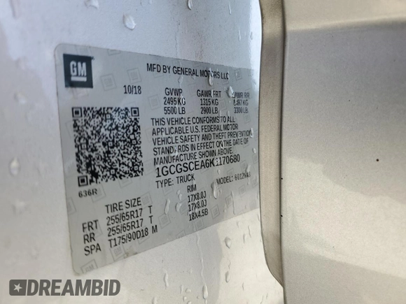 2019 Chevrolet Colorado 2WD LT with VIN 1GCGSCEA6K1170680, listed as a Copart auction lot 79111274 with 142,025 mi miles and Salvage title. Bid and sale history available at DreamBid. Image 12.