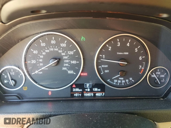 2015 BMW 3 Series 328i with VIN WBA3A5G53FNS83611, listed as a Copart auction lot 52117425 with 164,675 mi miles and Salvage Title. Bid and sale history available at carsss.com. Image 9.