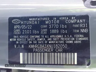 2022 Hyundai Venue SEL with VIN KMHRC8A3XNU182050, listed as a IAAI auction lot 42002955 with 29,089 mi miles and . Bid and sale history available at DreamBid. Image 9.