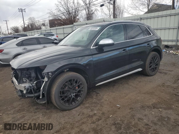 2021 Audi SQ5 Premium Plus with VIN WA1B4AFY9M2022325, listed as a Copart auction lot 50020205 with 57,836 mi miles and Salvage Title. Bid and sale history available at carsss.com. Image 1.