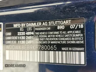 2019 Mercedes-Benz C 300 z VIN WDDWK8EB9KF780065, wystawiony jako Copart lot #67057993 z przebiegiem 38 478 mil mil oraz Szkoda całkowita • Salvage title. Historia ofert i sprzedaży dostępna na DreamBid. Obrazek 12.