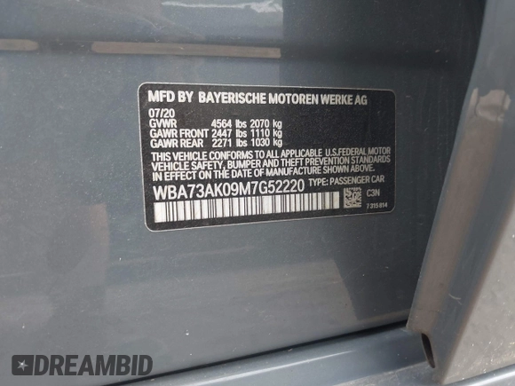 2021 BMW 2 Series 228i xDrive z VIN WBA73AK09M7G52220, wystawiony jako IAAI lot #42403680 z przebiegiem 72 407 mil mil oraz . Historia ofert i sprzedaży dostępna na DreamBid. Obrazek 9.