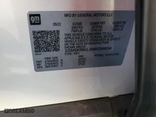 2022 Chevrolet Tahoe RST with VIN 1GNSKRKL0NR294654, listed as a Copart auction lot 82858864 with 74,410 mi miles and Salvage Title. Bid and sale history available at carsss.com. Image 14.