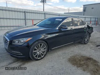 2017 Genesis G80 5.0L Ultimate with VIN KMHGN4JF2HU183072, listed as a Copart auction lot 81121214 with 127,888 mi miles and Salvage Title. Bid and sale history available at carsss.com. Image 1.
