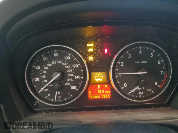 2007 BMW 3 Series 335xi with VIN WBAVD53527A007614, listed as a Copart auction lot 80971994 with 130,120 mi miles and Salvage Title. Bid and sale history available at carsss.com. Image 9.