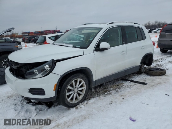 2017 Volkswagen Tiguan Wolfsburg Edition z VIN WVGRV7AX6HW506983, wystawiony jako Copart lot #88631575 z przebiegiem Nie podano mil oraz Szkoda całkowita • Salvage title. Historia ofert i sprzedaży dostępna na DreamBid. Obrazek 1.