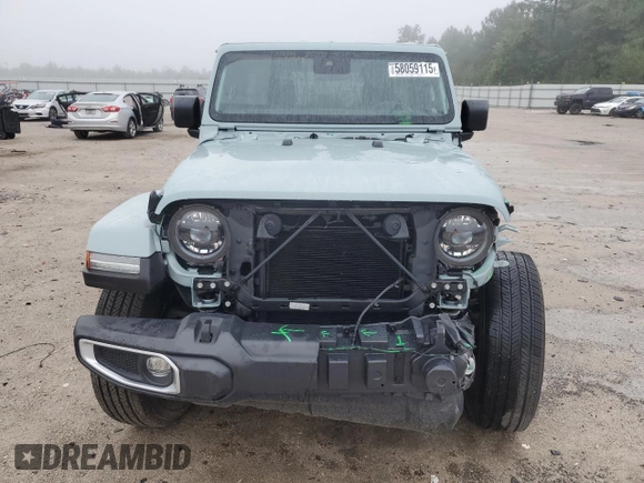 2024 Jeep Wrangler Sahara with VIN 1C4PJXEGXRW210206, listed as a Copart auction lot 58059115 with 14,492 mi miles and Salvage title. Bid and sale history available at DreamBid. Image 5.