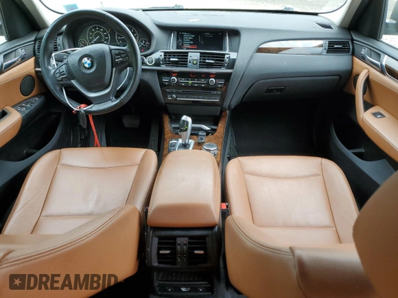 2015 BMW X3 xDrive28i with VIN 5UXWX9C5XF0D60582, listed as a Copart auction lot 56745305 with 77,376 mi miles and Salvage Title. Bid and sale history available at DreamBid. Image 8.