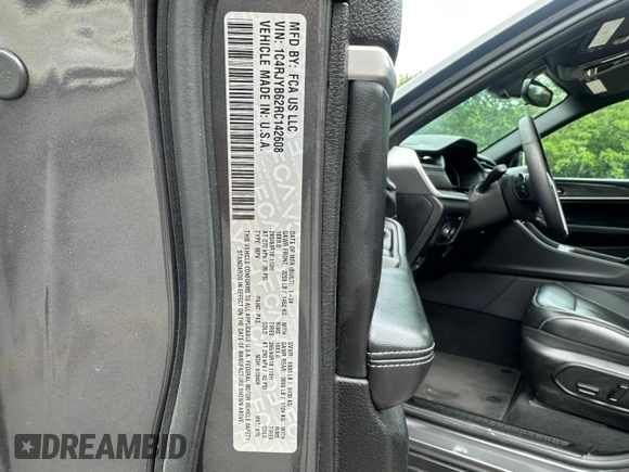 2024 Jeep Grand Cherokee с VIN 1C4RJYB62RC142608, выставлен на аукционе Copart как лот 60274445 с пробегом 43 564 миль миль и Чистый • Clean title. История ставок и продаж доступна на DreamBid. Изображение 10.