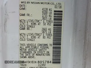 2018 Nissan NV SV with VIN 1N6AF0KY8JN805784, listed as a Copart auction lot 42142805 with 115,962 mi miles and Salvage Title. Bid and sale history available at carsss.com. Image 12.