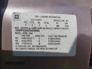 1999 Buick LeSabre Custom с VIN 1G4HP52K6XH458983, выставлен на аукционе IAAI как лот 42021071 с пробегом 173 758 миль миль и . История ставок и продаж доступна на DreamBid. Изображение 9.