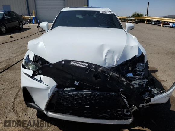 2017 Lexus IS 200t with VIN JTHBA1D22H5038785, listed as a Copart auction lot 58436715 with 76,298 mi miles and Salvage title. Bid and sale history available at DreamBid. Image 5.