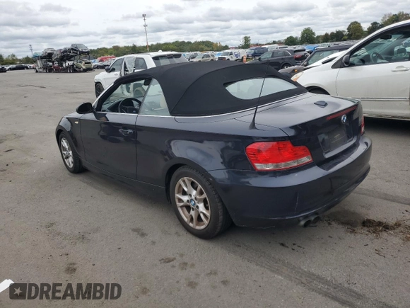 2009 BMW 1 Series 128i with VIN WBAUN13559VH80948, listed as a Copart auction lot 73012384 with 130,694 mi miles and Clean Title. Bid and sale history available at carsss.com. Image 2.