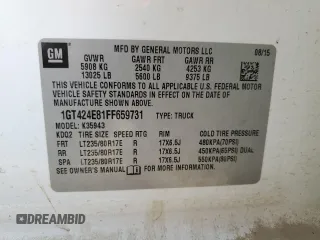 2015 GMC Sierra 3500HD Denali z VIN 1GT424E81FF659731, wystawiony jako Copart lot #83586924 z przebiegiem 182 534 mil mil oraz Szkoda całkowita • Salvage title. Historia ofert i sprzedaży dostępna na DreamBid. Obrazek 14.