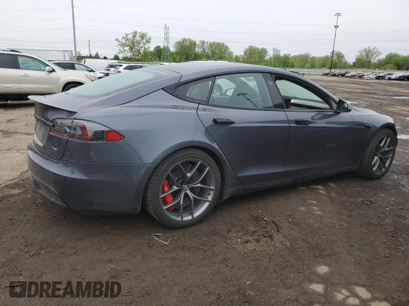 2022 Tesla Model S Plaid with VIN 5YJSA1E63NF460223, listed as a Copart auction lot 56127155 with 50,419 mi miles and Clean title. Bid and sale history available at DreamBid. Image 3.