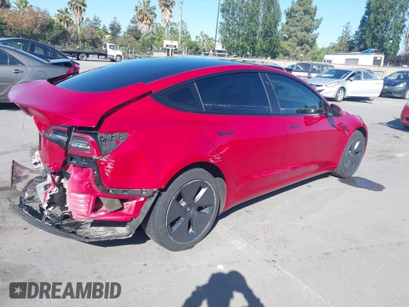 2023 Tesla Model 3 with VIN 5YJ3E1EA1PF385490, listed as a IAAI auction lot 42315884 with 17,590 mi miles and . Bid and sale history available at DreamBid. Image 4.