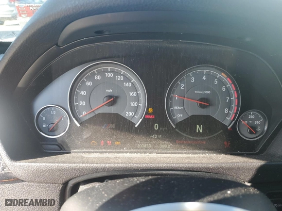 2016 BMW M4 with VIN WBS3R9C53GK336943, listed as a Copart auction lot 52157535 with 103,850 mi miles and Salvage Title. Bid and sale history available at carsss.com. Image 9.