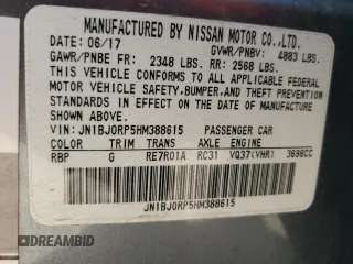 2017 Infiniti QX50 with VIN JN1BJ0RP5HM388615, listed as a Copart auction lot 67969164 with 49,611 mi miles and Salvage Title. Bid and sale history available at carsss.com. Image 16.