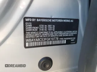 2015 BMW 7 Series 750i with VIN WBAYA8C53FGK19778, listed as a Copart auction lot 77258684 with 34,535 mi miles and Salvage title. Bid and sale history available at DreamBid. Image 12.