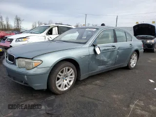2002 BMW 7 Series 745i with VIN WBAGL63472DP56408, listed as a Copart auction lot 43949925 with 92,755 mi miles and Salvage title. Bid and sale history available at DreamBid. Image 1.