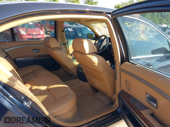 2005 BMW 7 Series 745Li with VIN WBAGN63515DS58163, listed as a IAAI auction lot 42133398 with 108,877 mi miles and . Bid and sale history available at DreamBid. Image 8.