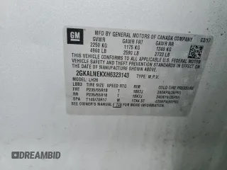 2017 GMC Terrain SLE with VIN 2GKALNEKXH6323143, listed as a Copart auction lot 49957885 with Not Provided miles and Clean Title. Bid and sale history available at carsss.com. Image 14.