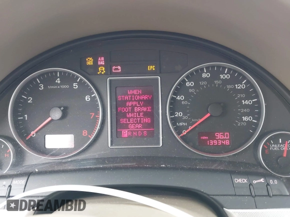 2007 Audi A4 2.0T with VIN WAUKF78E17A035261, listed as a IAAI auction lot 42194153 with 139,348 mi miles and . Bid and sale history available at DreamBid. Image 7.