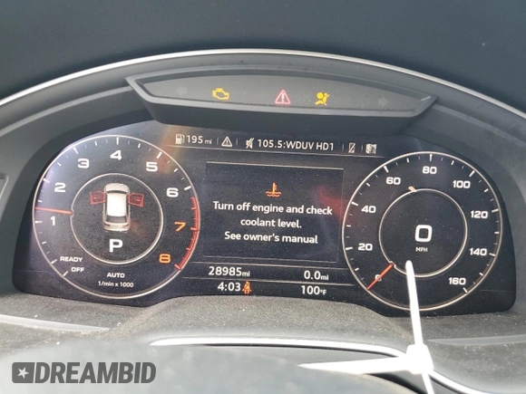 2019 Audi Q7 Premium Plus with VIN WA1LAAF73KD049283, listed as a Copart auction lot 59907545 with 28,985 mi miles and Clean title. Bid and sale history available at DreamBid. Image 9.