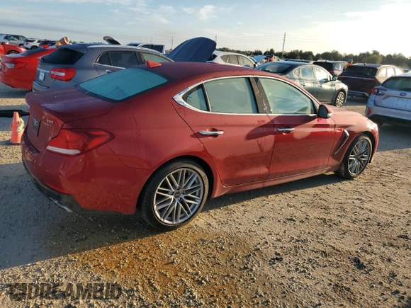 2021 Genesis G70 2.0T with VIN KMTG64LA9MU078432, listed as a Copart auction lot 73928124 with 22,301 mi miles and Non Repairable. Bid and sale history available at carsss.com. Image 3.
