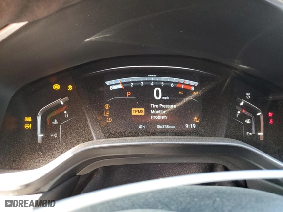 2019 Honda CR-V EX with VIN 7FARW1H57KE005121, listed as a Copart auction lot 47320945 with 64,738 mi miles and Salvage Title. Bid and sale history available at carsss.com. Image 9.