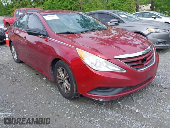 2014 Hyundai Sonata GLS with VIN 5NPEB4AC3EH831938, listed as a IAAI auction lot 42105417 with 176,769 mi miles and . Bid and sale history available at carsss.com. Image 1.