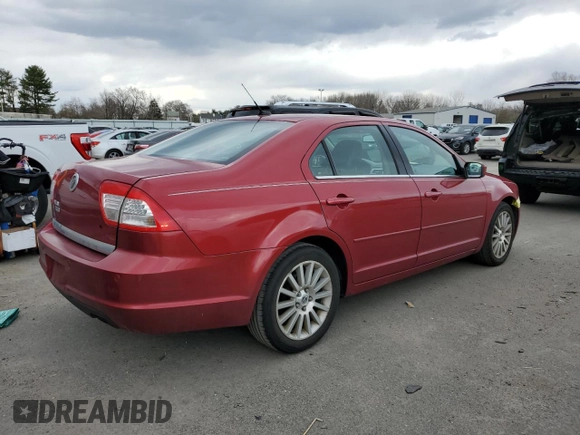 2009 Mercury Milan Premier with VIN 3MEHM08Z69R609471, listed as a Copart auction lot 47154104 with 75,649 mi miles and Salvage Title. Bid and sale history available at carsss.com. Image 3.