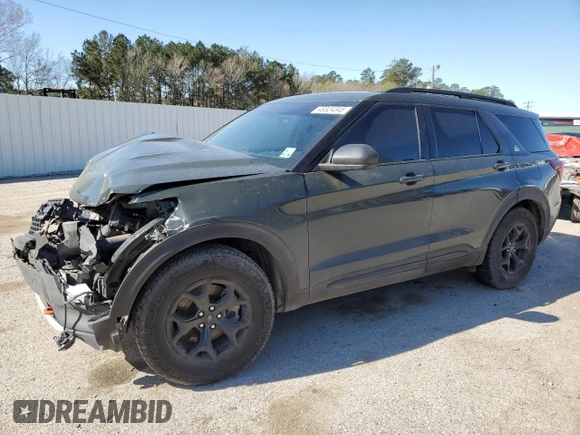 2023 Ford Explorer Timberline with VIN 1FMSK8JH4PGA28838, listed as a Copart auction lot 48324345 with 0 mi miles and Salvage Title. Bid and sale history available at carsss.com. Image 1.