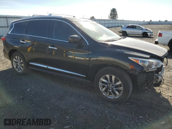 2013 Infiniti JX35 with VIN 5N1AL0MM0DC332920, listed as a Copart auction lot 73411804 with 178,502 mi miles and Salvage Title. Bid and sale history available at carsss.com. Image 4.