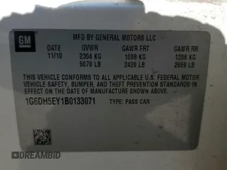 2011 Cadillac CTS Sedan Luxury with VIN 1G6DH5EY1B0133071, listed as a Copart auction lot 45636145 with 109,687 mi miles and Salvage Title. Bid and sale history available at carsss.com. Image 12.