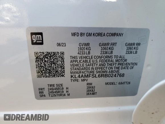 2024 Buick Encore GX Avenir с VIN KL4AMFSL6RB024768, выставлен на аукционе Copart как лот 61689245 с пробегом 5 198 миль миль и Списание • Salvage title. История ставок и продаж доступна на DreamBid. Изображение 14.