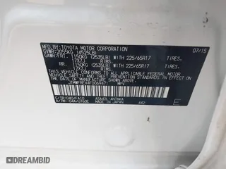 2015 Toyota RAV4 XLE with VIN JTMWFREV4FD069471, listed as a IAAI auction lot 41854384 with 168,663 mi miles. Bid and sale history available at carsss.com. Image 9.