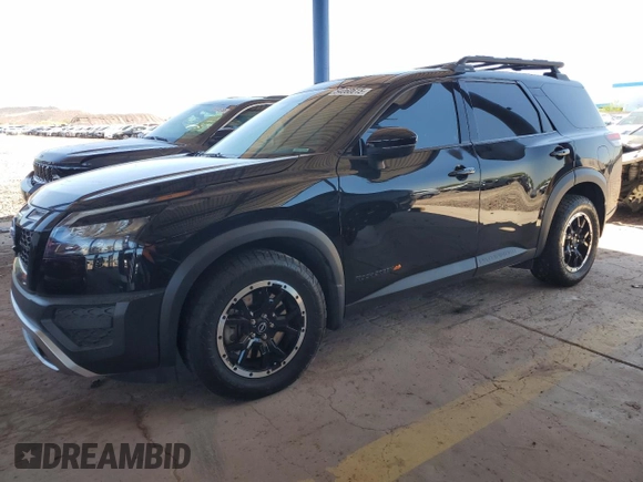 2023 Nissan Pathfinder Rock Creek with VIN 5N1DR3BD7PC270016, listed as a Copart auction lot 54060615 with 32,119 mi miles and Salvage title. Bid and sale history available at DreamBid. Image 1.