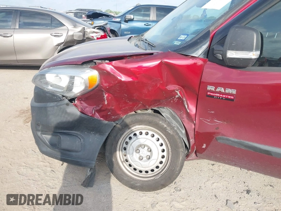 2018 Ram ProMaster City Cargo Tradesman with VIN ZFBERFAB6J6K08657, listed as a IAAI auction lot 42054791 with 53,734 mi miles. Bid and sale history available at carsss.com. Image 6.