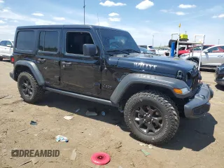2023 Jeep Wrangler Willys with VIN 1C4HJXDN7PW548812, listed as a Copart auction lot 57729154 with 45,847 mi miles and Clean Title. Bid and sale history available at DreamBid. Image 4.